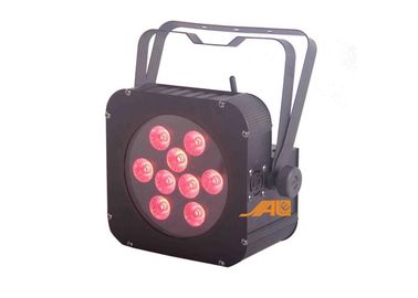9PCS RGBWA الأشعة فوق البنفسجية 6 في 1 DMX الحديد المسطح الخفيفة الاسمية الانظار تصميم حالة