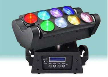 8 عيون 10W RGBW 4 في 1 الصمام نقل رئيس الخفيفة 14/18 / 42ch DMX 512