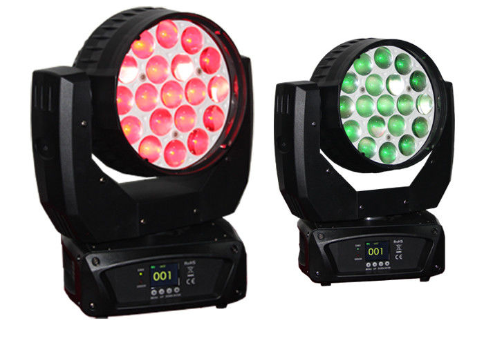 540°Pan 270°Tilt 19pcs 12W RGBW 4in1 LED متحرك رأس الضوء زوم غسل متحرك رأس الضوء