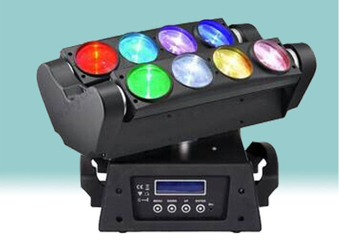 8 عيون 10W RGBW 4 في 1 الصمام نقل رئيس الخفيفة 14/18 / 42ch DMX 512