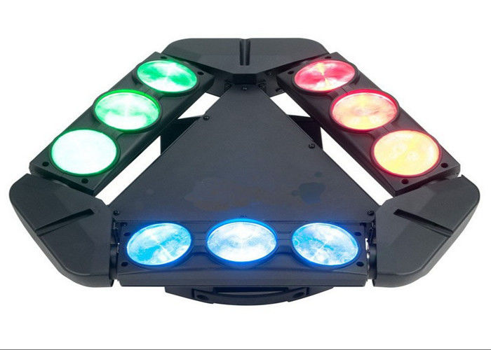DMX512 100W العنكبوت شعاع نقل رئيس إضاءة 9 رؤساء أضواء AC 110-240V 50-60HZ